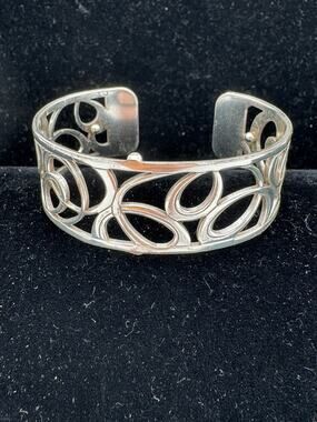 Christo Vienna Narrow Cuff Bracelet by Brighton Retired Silver Plate